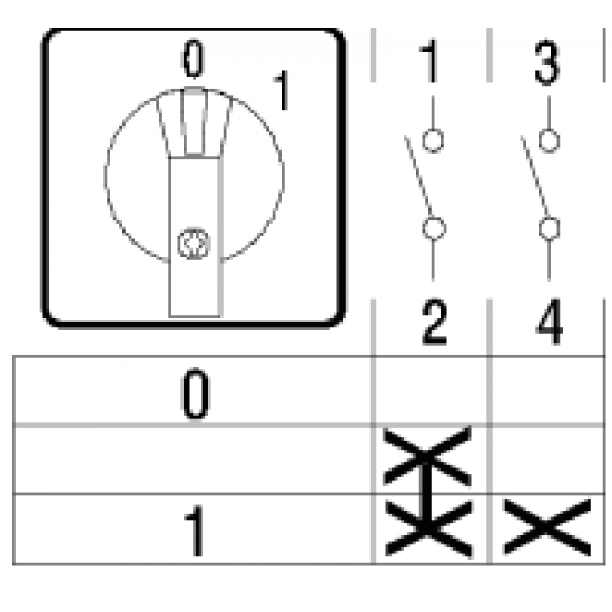 Commutateur de Commutation de Came Rotatif triphasé à 2 Positions à Montage sur Panneau  0-1