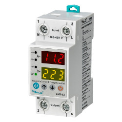 Protection relay adjustable for voltage and intensity 63A double display