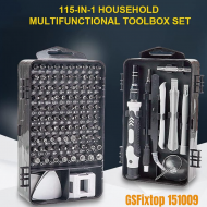 Coffret à outils ménager 115 en 1 avec outils multifonctions  pour la réparation d'ordinateurs et téléphone Gsfixtop 151009 Coffret à outils ménager 115 en 1 avec outils multifonctions  pour la réparation d'ordinateurs et téléphone Gsfixtop 151009