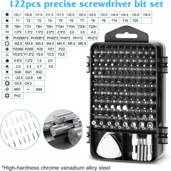 Coffret à outils ménager 115 en 1 avec outils multifonctions pour la réparation d'ordinateurs et téléphone Gsfixtop 151009 Coffret à outils ménager 115 en 1 avec outils multifonctions pour la réparation d'ordinateurs et téléphone Gsfixtop 151009