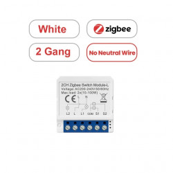 Mini switch 2 voies zigbee sans neutre tuya  AVATTO LZWSM16-2GANG Mini switch 2 voies zigbee sans neutre tuya  AVATTO LZWSM16-2GANG
