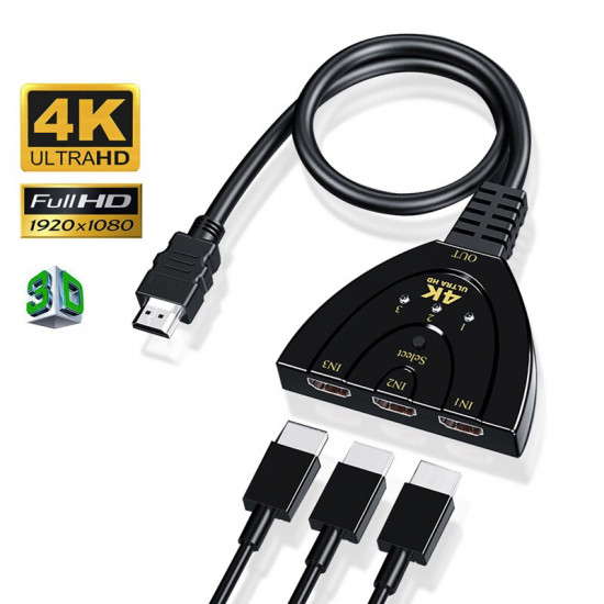 Commutateur 3D Mini 3 ports HDMI 4K * 2K