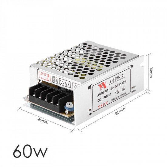 Switch Power Supply for Led strip Adapter AC 110 / 220V to DC 12V 5A 60W Transformer Switch Power Supply for Led strip Adapter AC 110 / 220V to DC 12V 5A 60W Transformer