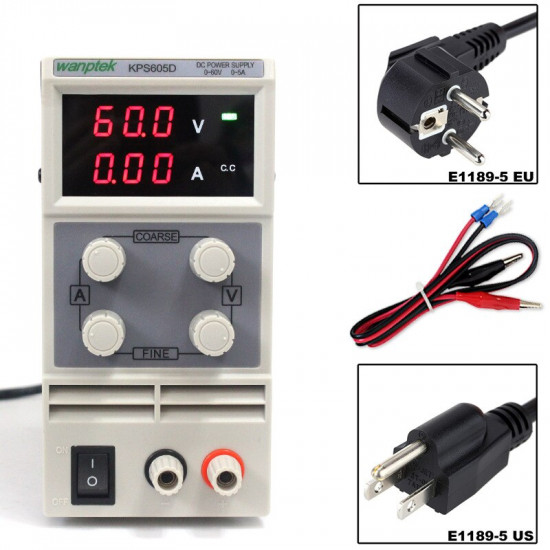 Alimentation régulée 0 ~ 60V 0 ~ 5A  interrupteur de Test KPS605D