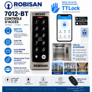Contrôleur d’accès Pour ascenseur ROBISAN 7012-BT – Bluetooth TTLock & MIFARE 13,56 MHz