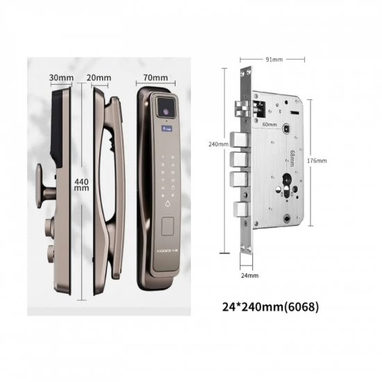 Serrure intelligente  Smart Lock A6 Pro Max Tuya WiFi avec caméra , carte et empreintes digitales 3D