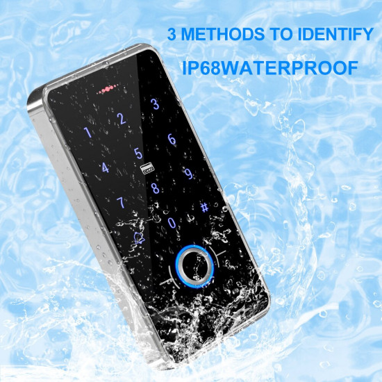 Outdoor IP68 Waterproof RFID Biometrics Fingerprint Access Control Keypad Touch Keyboard 13.56MHz Electronic Door Opener System