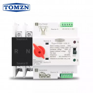 TOMZN Single Phase Din Rail ATS Dual Power Automatic Transfer Electrical Selector Switches Uninterrupted 50-60hz 2P 63A 100A