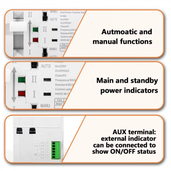 Inverseur de source ATS 4P automatique 3 Phases VSQ4P/63G