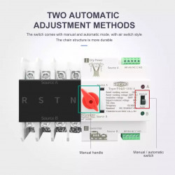 3 Phase Din Rail ATS Dual Power Automatic Transfer Switch Electrical Selector Switches Uninterrupted Power 4P 63A 100A TOMZN