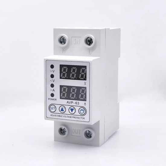 Dispositif de protection intensité et voltage 63A Réglable AVELE AV-PTDR-2