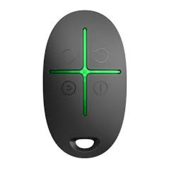 TÉLÉCOMMANDE SANS FIL BIDIRECTIONNELLE AVEC BOUTON PANIQUE AJAX SPACECONTROL NOIR