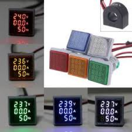 Square LED Digital Dual Display Voltmeter & Ammeter Voltage Gauge Current Meter AC 60-500V 0-100A D18 Square LED Digital Dual Display Voltmeter & Ammeter Voltage Gauge Current Meter AC 60-500V 0-100A D18