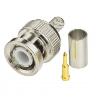 BNC de compression connecteur mâle à sertir pour câble RG58 et cable coaxial  BNC de compression connecteur mâle à sertir pour câble RG58 et cable coaxial
