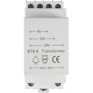 Transformateur de Sonnette Sur rail  BT8-8 Sortie 8V 12V 24V  Transformateur de Sonnette Sur rail  BT8-8 Sortie 8V 12V 24V