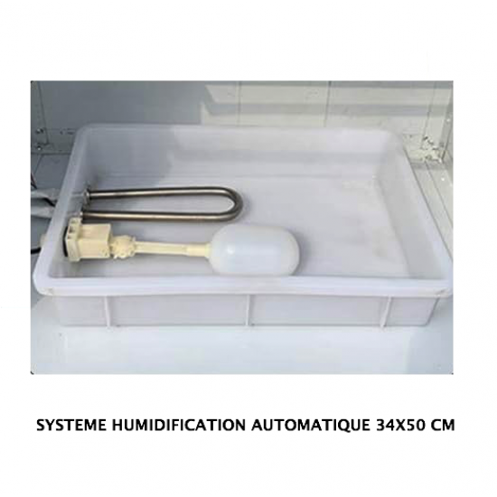 SYSTEME HUMIDIFICATION AUTOMATIQUE AVEC BAC A EAU POUR  COUVEUSE  27X40 CM