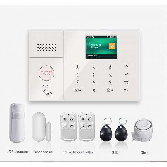 Système d'alarme de sécurité domestique wifi GSM 4G EURONET ( certifié iso 9001:2015) 