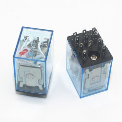 Relay Coil General DPDT Mini Electromagnetic Relay Switch with Socket Base LED AC  220V DC 24V