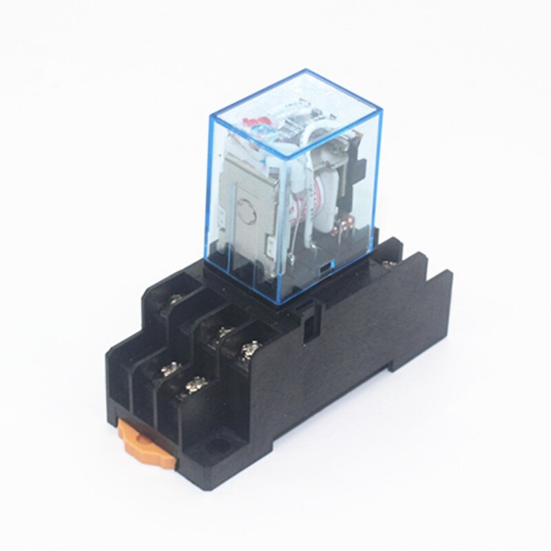 Agger Relais avec Prise LY2J Rail électromagnétique Relais de Puissance 8 Broches Plastique, 1pc 