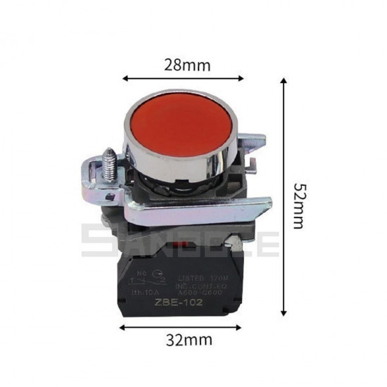 BOUTON-POUSSOIR NC POUR ARRET ROUGE 22mm BOUTON-POUSSOIR NC POUR ARRET ROUGE 22mm