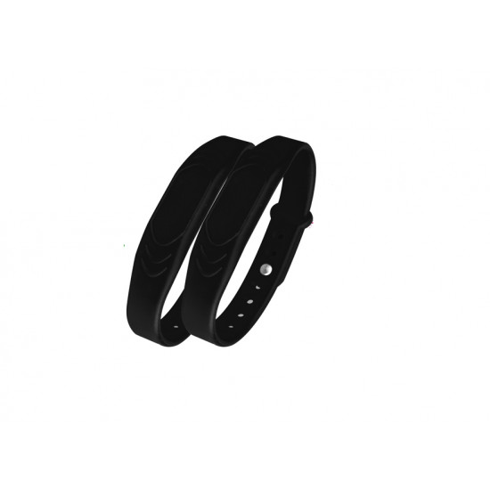 Bracelet Noir réglable en silicone étanche Mifare 13.56Mhz