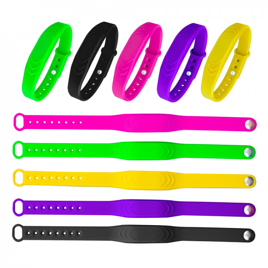 Bracelet Noir réglable en silicone étanche RFID 125KHZ ID 