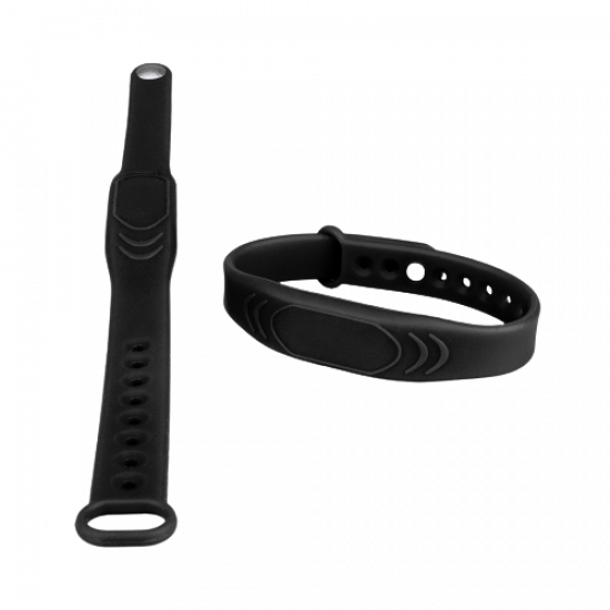 Black adjustable waterproof silicone bracelet RFID 125KHZ ID