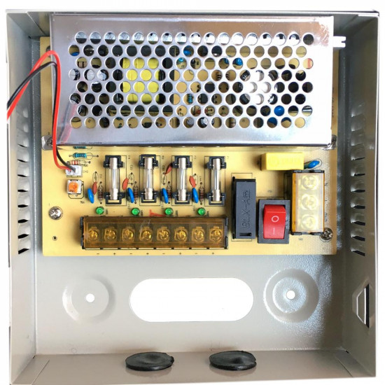 CCTV Power Supply 4CH Port Box, Distributed Power Supply for CCTV DVR Security System and Cameras, Output 12V 5A 60W Maximum CCTV Power Supply 4CH Port Box, Distributed Power Supply for CCTV DVR Security System and Cameras, Output 12V 5A 60W Maximum