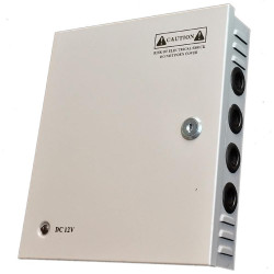CCTV Power Supply 4CH Port Box, Distributed Power Supply for CCTV DVR Security System and Cameras, Output 12V 5A 60W Maximum