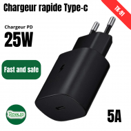 Chargeur super rapide type C  PD 25W REVALEO TK-91 Noir Chargeur super rapide type C  PD 25W REVALEO TK-91 Noir