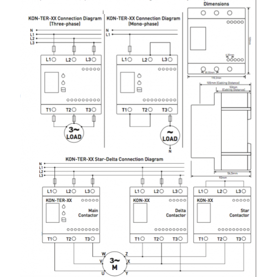 Contacteur numérique et Relais de protection thermique TENSE KON-TER-50