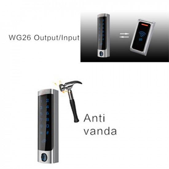 Access Lock Waterproof RFID Touch Keypad Access Control System Door Lock Metal Case 125KHz EM Card Door Entry Access Lock Waterproof RFID Touch Keypad Access Control System Door Lock Metal Case 125KHz EM Card Door Entry