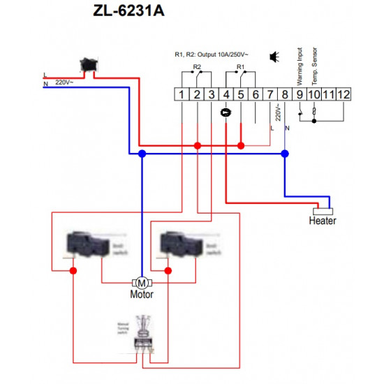 contrôleur pour incubateur Thermostat avec minuterie ZL-6231A