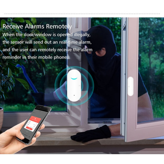 Tuya Smart WiFi Door Sensor Door Open / Closed Detectors WiFi App Notification Alert security alarm support Alexa Google Home