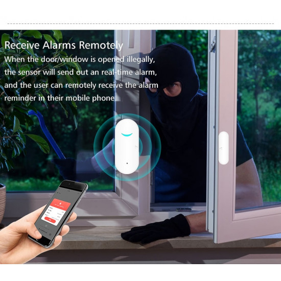 Tuya Smart WiFi Door Sensor Door Open / Closed Detectors WiFi App Notification Alert security alarm support Alexa Google Home Tuya Smart WiFi Door Sensor Door Open / Closed Detectors WiFi App Notification Alert security alarm support Alexa Google Home
