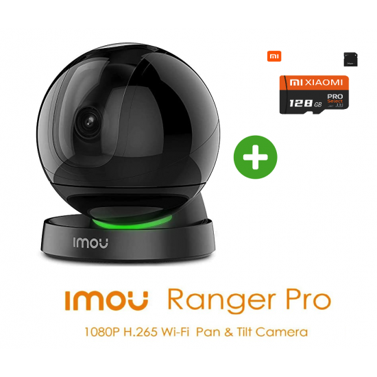 Caméra Surveillance WiFi Interieur Caméra 360° Connectée 1080P Dahua Imou Ranger Pro IPC-A26H avec carte mémoire 128Go Caméra Surveillance WiFi Interieur Caméra 360° Connectée 1080P Dahua Imou Ranger Pro IPC-A26H avec carte mémoire 128Go