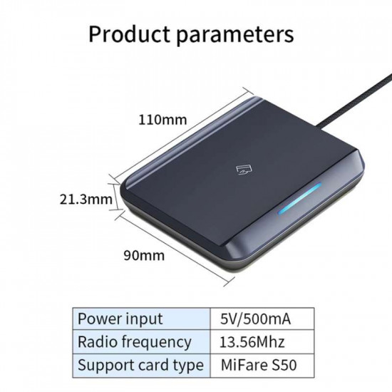 Encodeur de cartes E5 TThotel NFC MIFARE 13.56Mhz M1 Lecteur de cartes USB Ttlock