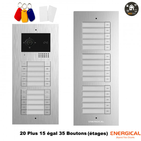 Panneau d'extension 2 fils quinze boutons ENERGICAL VFE09B15