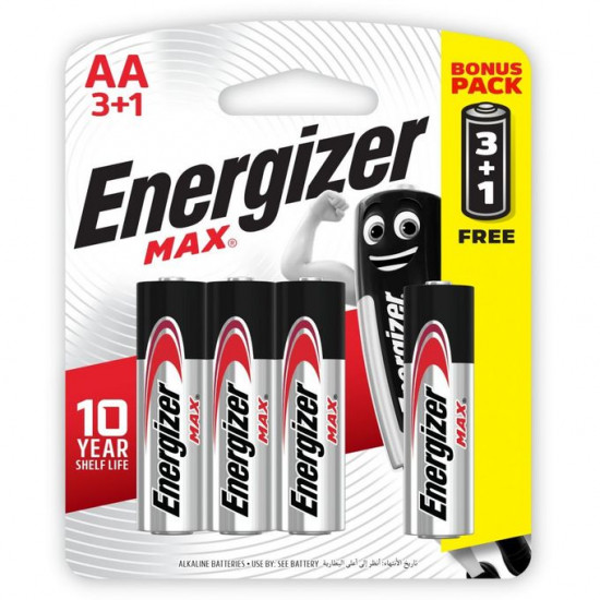 PILE R6 ENERGIZER ALKALINE MAX AA X 4 E91 BP4 ( 3+1 )