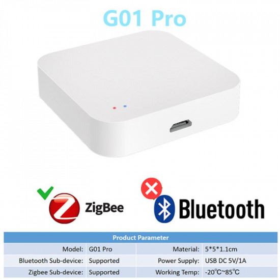 Passerelle zigbee Blutooth wifi sans fils tuya G01 Pro