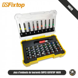 Jeux d’embouts de tournevis 50PCS GSFIXTOP 14619 Jeux d’embouts de tournevis 50PCS GSFIXTOP 14619