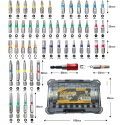 Jeux d’embouts de tournevis 50PCS GSFIXTOP 14619 Jeux d’embouts de tournevis 50PCS GSFIXTOP 14619