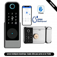 serrure intelligente  Double côtés pour portes en fer  RFID  pour porte extérieure Ttlock étanche 