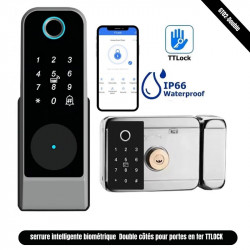 serrure intelligente  Double côtés pour portes en fer  RFID  pour porte extérieure Ttlock étanche 