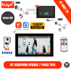 Sonnette videophone Tuya avec moniteur 7" intelligent et contrôle d'accès aux portes avec option NVR  GY-AHD7-2C white Sonnette videophone Tuya avec moniteur 7" intelligent et contrôle d'accès aux portes avec option NVR  GY-AHD7-2C white