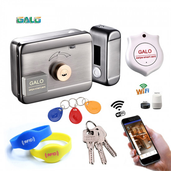 wifi control Electric lock & gate lock Access Control system Electronic integrated RFID Door Rim lock with ID reader 125khz wifi control Electric lock & gate lock Access Control system Electronic integrated RFID Door Rim lock with ID reader 125khz