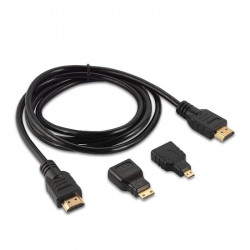 3 en 1 Câble HDMI vers Mini HDMI et adaptateurs Micro HDMI 1.5M 3 en 1 Câble HDMI vers Mini HDMI et adaptateurs Micro HDMI 1.5M