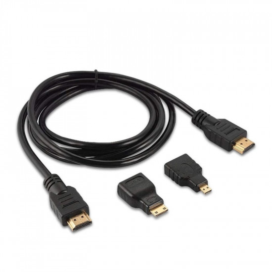 3 en 1 Câble HDMI vers Mini HDMI et adaptateurs Micro HDMI 1.5M