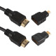 3 en 1 Câble HDMI vers Mini HDMI et adaptateurs Micro HDMI 1.5M