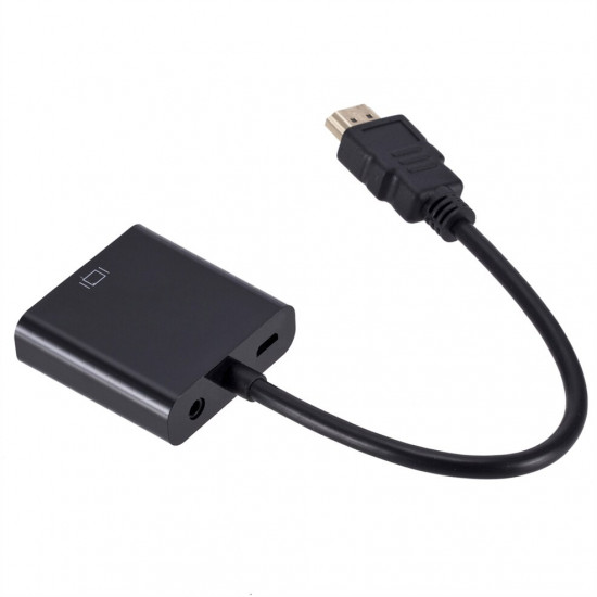 HD 1080P HDMI To VGA Cable Converter With Audio Power Supply HDMI Male To VGA Female Converter HD 1080P HDMI To VGA Cable Converter With Audio Power Supply HDMI Male To VGA Female Converter